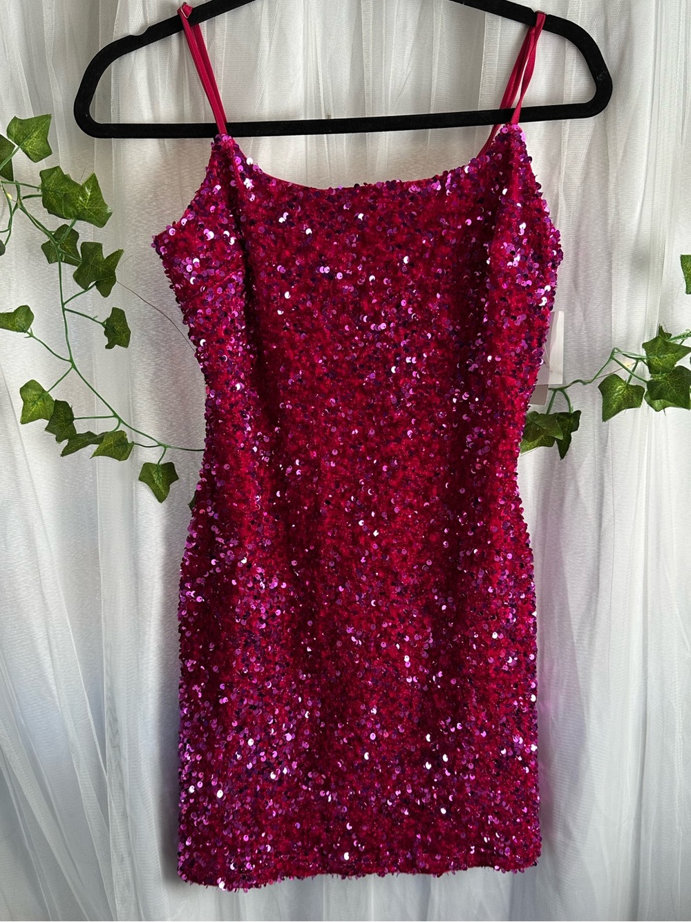 bp Fuchsia Sequin Mini Slip Dress